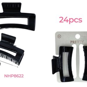 Dozen black hair clips