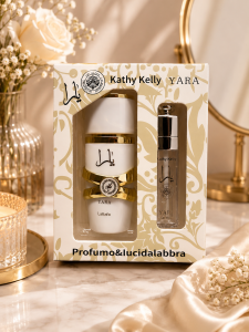 Set perfume & lipgloss Yara white