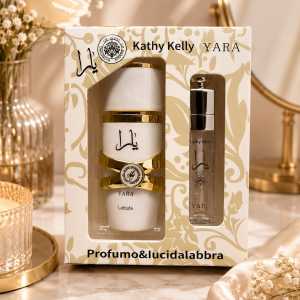 Set perfume & lipgloss Yara white
