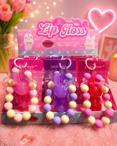 Bunny lipgloss with keychain